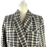 We The Free Luminary Plaid Flannel Jacket Blazer Double Breasted Neutral Tan S Photo 2