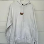 Brandy Melville Women’s One Size White Butterfly Hoodie Photo 0