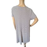 Old Navy  Black And White Striped Flowy Knee Length Short Sleeve Dress Photo 3