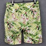 J. McLaughlin  Shorts Masie Womens 4 White Floral Palm Trees Hawaiian Bermuda Photo 2