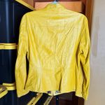 Vintage Lambskin Mustard Yellow Leather Reversible Jacket Size Medium / Large Photo 5