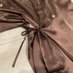 Morgan Taylor Vintage y2k Brown Satin Embroidered Floral Wrap Robe Dressing Gown 🔥 Photo 4