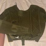 Windsor Cropped Green Knit Sweater Photo 1