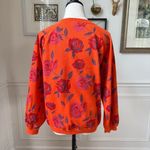 Vintage 80s 90s OG Boundry Waters Orange Large Print Floral Sweatshirt S Photo 3