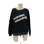 Wildfox Monday Mourning Sweatshirt Pullover Top Fleece Black Gray Size XS Photo 2