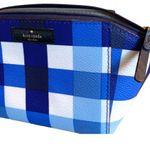 Kate Spade  blue plaid checkered makeup cosmetic clutch bag Photo 7