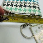 NWT Perfect Image Houndstooth Vinyl Green White Patter Snap Closure Wallet Photo 6