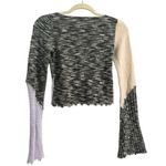Urban Outfitters  Overlock Patchwork Knit Top Sweater Purple Boho Size Small Photo 4