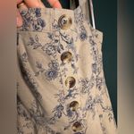 Gal Meets Glam Linen Blue Floral Jumpsuit Photo 4