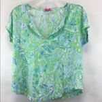 Lilly Pulitzer  DUVAL NOTCH-NECKLINE LINEN-TOP XS Photo 2