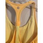 Lululemon Yellow Racer Back 2 in 1 tank Size 4 womens Photo 2