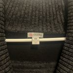 Guess  Sweater Womens Med Black
Grey Stripe Shawl Collar Buckle
Detail Cotton Photo 2