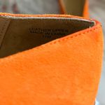 Talbots  Vibrant Orange Suede Pointed Toe Gold Chain Detail Ballet Flat Photo 5