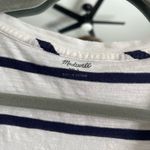 Madewell  Navy and White Striped V-Neck Tee Photo 2