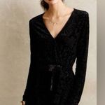 Saylor  Anthropologie Black Burnout Velvet Floral Romper Women’s Size S Small Photo 2