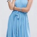 Free People Womens  Spring Love Drape Midi Blue Halter A-line Skirt Dress Photo 0