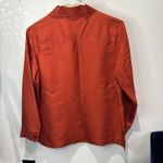 Silk Club Silk Shirt Jacket Button Front Pockets Petite Size Small Orange Photo 3