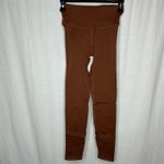 Good American Shine Seamless Leggings Ribbed Brown Size 1/2 Small Medium Ankle Photo 3