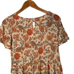 BILA Short Babydoll Dress Women Size XS Paisley BOHO Gypsy Festival Western Orange Photo 5