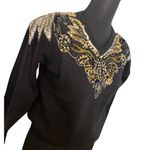 NWT Vintage Regency Collection Black Sequin Beaded Sweater (SM) 80s Glam Holiday Photo 1