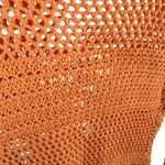 Talbots Vintage 100% Mercerized Cotton Orange Crocheted Open Knit Sweater Size M Photo 2