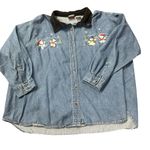 Vintage women’s nutcracker plus size 24w denim christmas button up Blue Photo 0