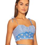 Place Nationale Cropped Blue Floral “La Precheur Top” Photo 1