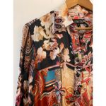 Teri Jon Boho Tapestry Button Down Shirt Dress Long Sleeve Multicolor EUC 4 Brown Photo 2