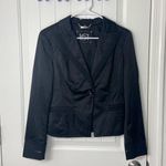 Bebe NWOT women’s black chic Moto one button blazer jacket smooth stretch size 8 Photo 0