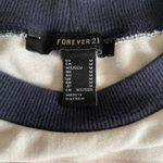 Forever 21  Cropped Sweatshirt Womens Medium Long Sleeved Striped Photo 1