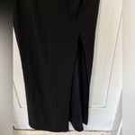 Women’s Sleeveless Black Vneck ruched dress with front slit size Large Photo 5
