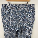 Talbots  Woman Floral Print Pants Sz 18W Wide Leg Elastic Waist Pull On Coastal‎ Photo 1