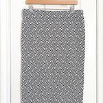 Philosophy  Pencil Skirt Women’s Large Black White Geometric Print Pull On Work Photo 0