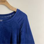 Muklucks Muk Luks Velour Lounge Pajama Top Blue Crew Neck Long Sleeve Pullover Medium Photo 2