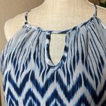 City Studio Navy and White Geometric Maxi Dress Blue Size XS Photo 1