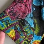 Vintage Surya Beaded Fringe Shirt Multicolor Abstract Rayon Button Up Top M Black Size M Photo 9