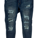 Maurice's  Womens 14W Short Skinny Jeans Stretch Ripped Distressed Dark Wash Denim Photo 0