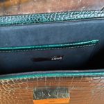 AQUA Emerald green crocodile embossed leather handbag Photo 1