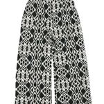 Chicos Travelers Black White Printed Wide Leg Slinky Knit Crop Pants 0 4/6 Photo 0