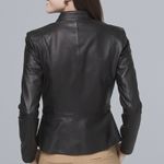 White House | Black Market Petite Stud-Detail Leather Jacket Sz XXS Photo 1