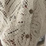 Commense Hollow Button Plisse Cardigan size large Tan Photo 3