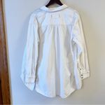 Free People Oxford Dreams Shirt Brown Stitch White Combo Fringe Size Small Photo 9