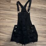 Hollister Low Rise Black Ripped Denim Overalls Photo 2