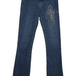 Wrangler Mae Low Rise Bootcut Razzle Dazzle Jeans Rhinestone Stud Cross Size 3/4 Photo 0