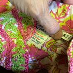 Gretchen Scott bright pink n green embroidered tunic Size M Photo 2