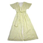 Madewell NWT Dolman-Sleeve Tie-Waist Midi in Pear Gingham Check Apron Dress 00 Photo 2