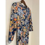 J. McLaughlin  Catalina Cloth Catalyst Floral Midi Dress Blue Orange EUC XS Basic Photo 3
