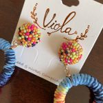 New Colorful Fringe Earrings for pierced ears. Pink Photo 4