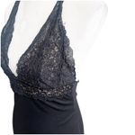 City Triangles  Y2K Black Lace Trim Mini Dress Size Small Halter Neck Whimsygoth Photo 3