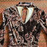 Bebop BROWN VELVET PAISLEY LONG SLEEVE HIGH NECK ROMPER Photo 2